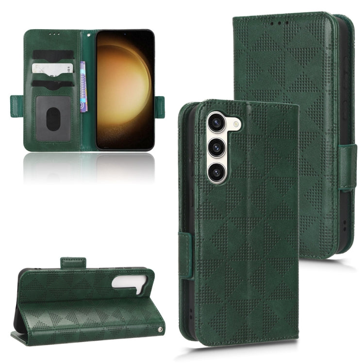 For Samsung Galaxy S23+ 5G Symmetrical Triangle Leather Phone Case
