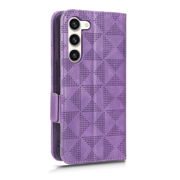 For Samsung Galaxy S23+ 5G Symmetrical Triangle Leather Phone Case