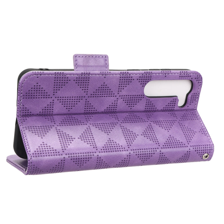 For Samsung Galaxy S23+ 5G Symmetrical Triangle Leather Phone Case