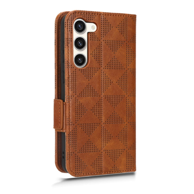For Samsung Galaxy S23+ 5G Symmetrical Triangle Leather Phone Case