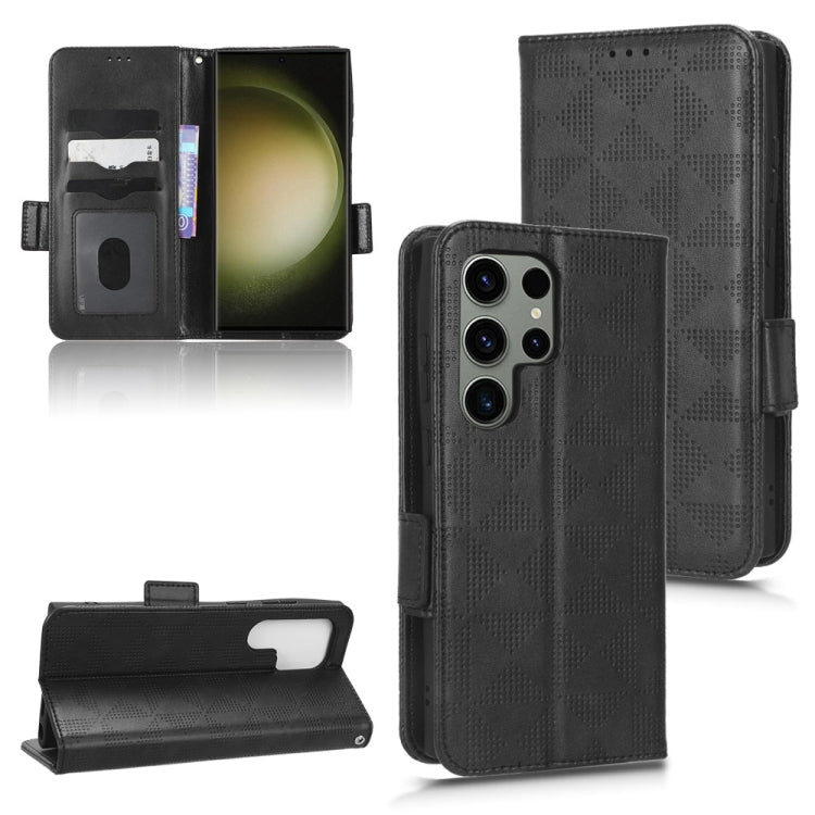 For Samsung Galaxy S23 Ultra 5G Symmetrical Triangle Leather Phone Case