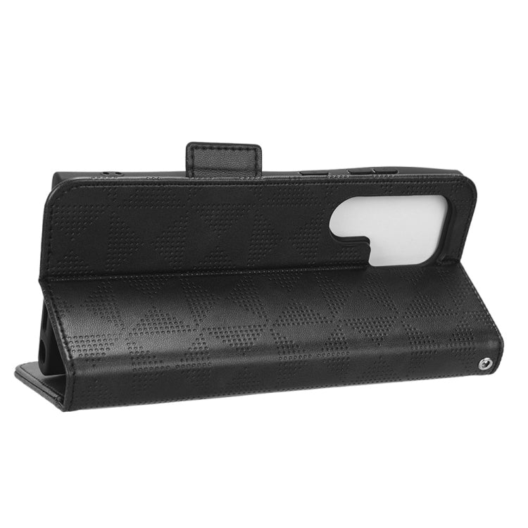 For Samsung Galaxy S23 Ultra 5G Symmetrical Triangle Leather Phone Case