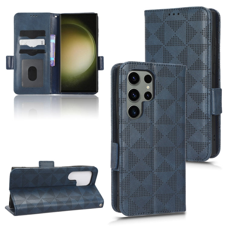 For Samsung Galaxy S23 Ultra 5G Symmetrical Triangle Leather Phone Case