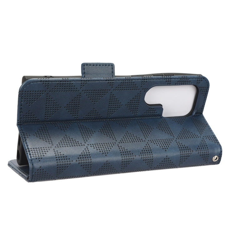 For Samsung Galaxy S23 Ultra 5G Symmetrical Triangle Leather Phone Case