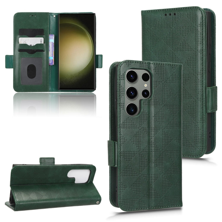 For Samsung Galaxy S23 Ultra 5G Symmetrical Triangle Leather Phone Case