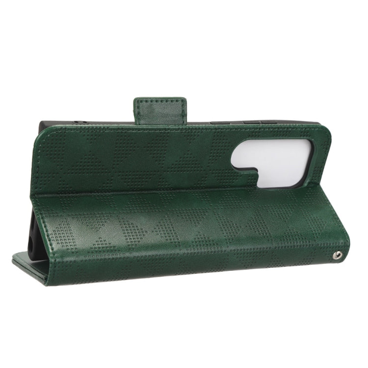 For Samsung Galaxy S23 Ultra 5G Symmetrical Triangle Leather Phone Case