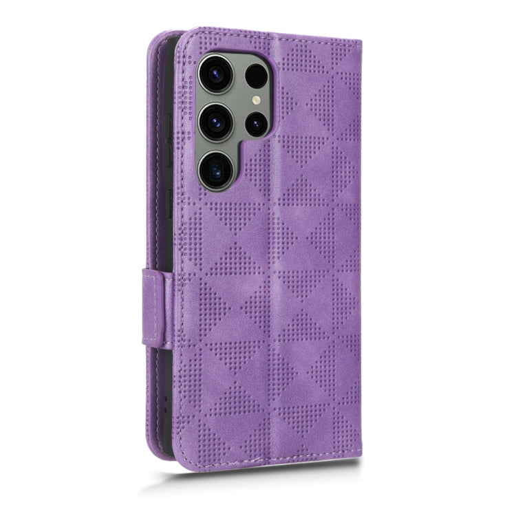 For Samsung Galaxy S23 Ultra 5G Symmetrical Triangle Leather Phone Case