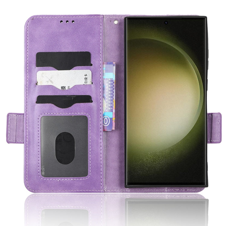 For Samsung Galaxy S23 Ultra 5G Symmetrical Triangle Leather Phone Case