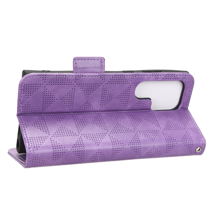 For Samsung Galaxy S23 Ultra 5G Symmetrical Triangle Leather Phone Case