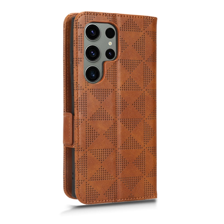 For Samsung Galaxy S23 Ultra 5G Symmetrical Triangle Leather Phone Case