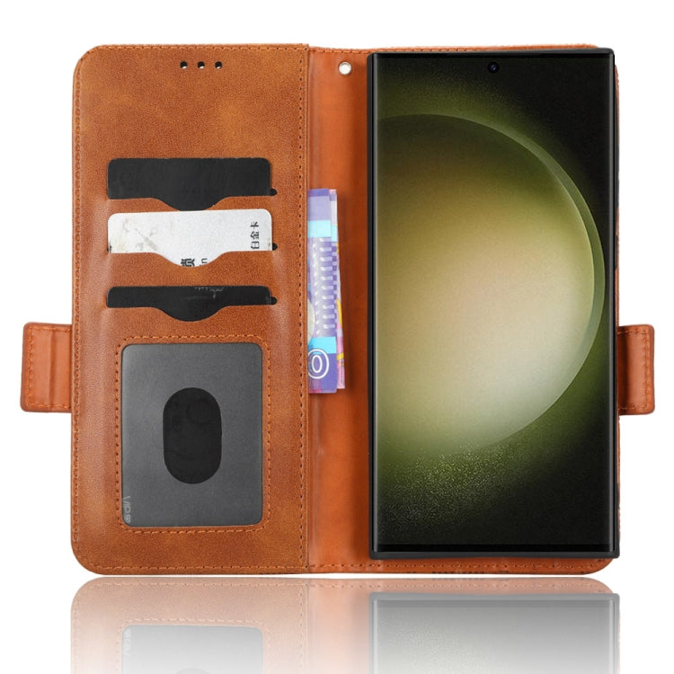 For Samsung Galaxy S23 Ultra 5G Symmetrical Triangle Leather Phone Case