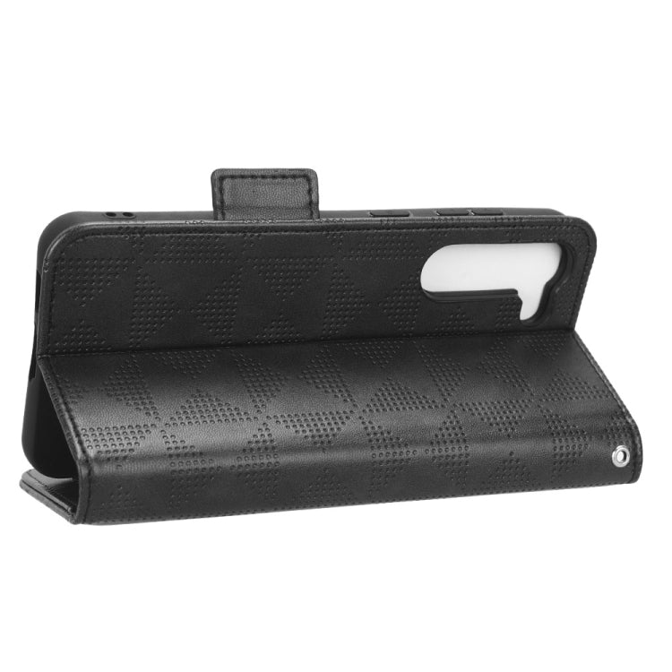 For Samsung Galaxy S23 5G Symmetrical Triangle Leather Phone Case