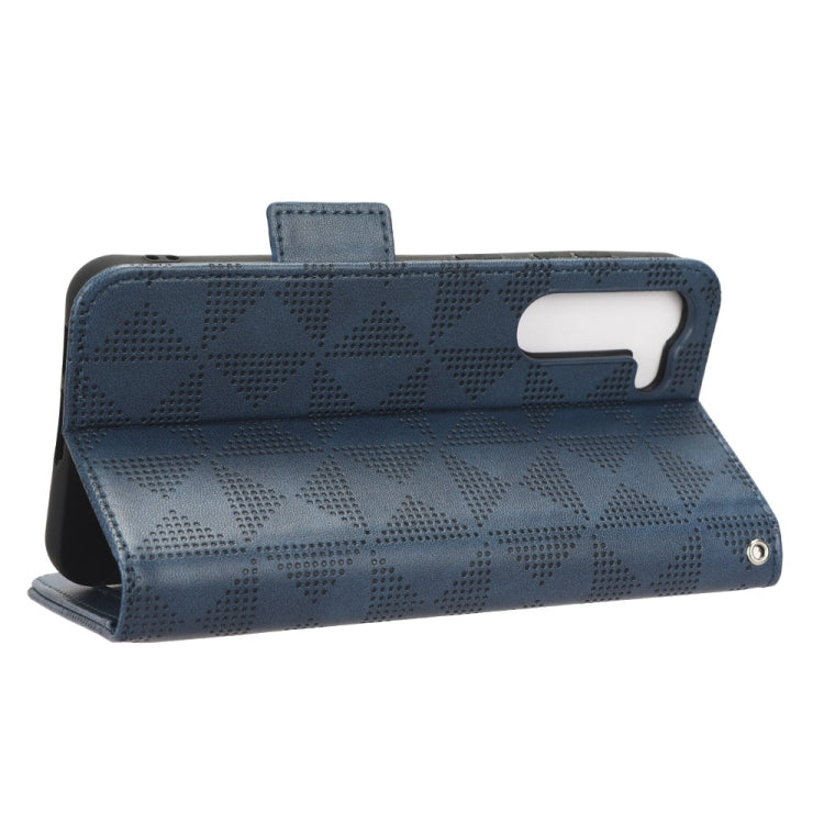 For Samsung Galaxy S23 5G Symmetrical Triangle Leather Phone Case