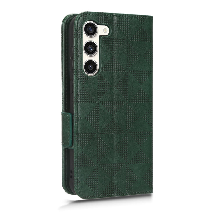 For Samsung Galaxy S23 5G Symmetrical Triangle Leather Phone Case