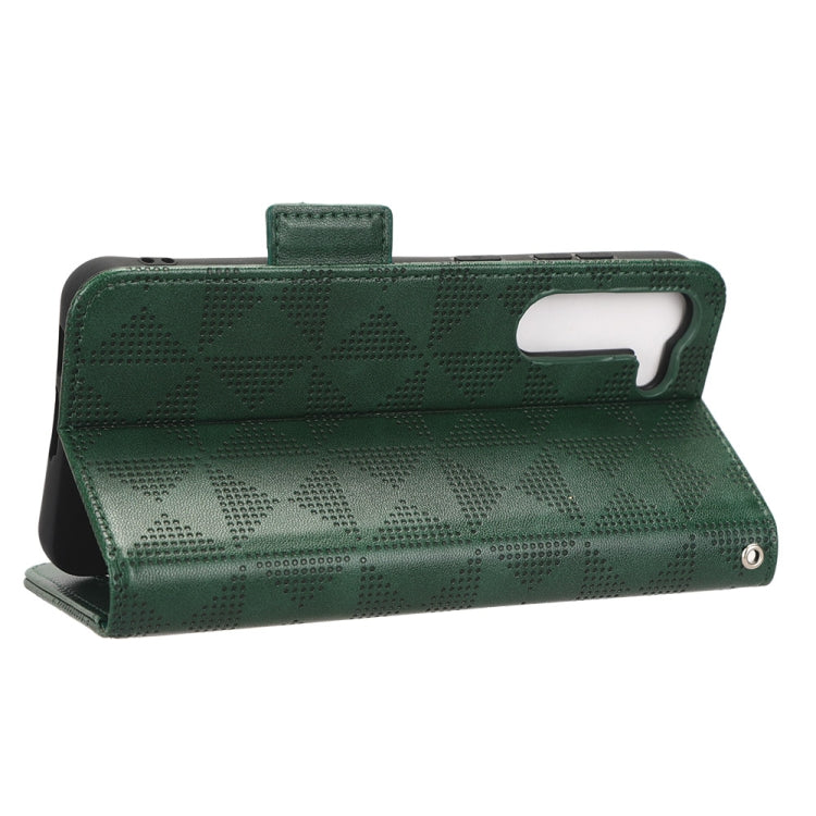 For Samsung Galaxy S23 5G Symmetrical Triangle Leather Phone Case