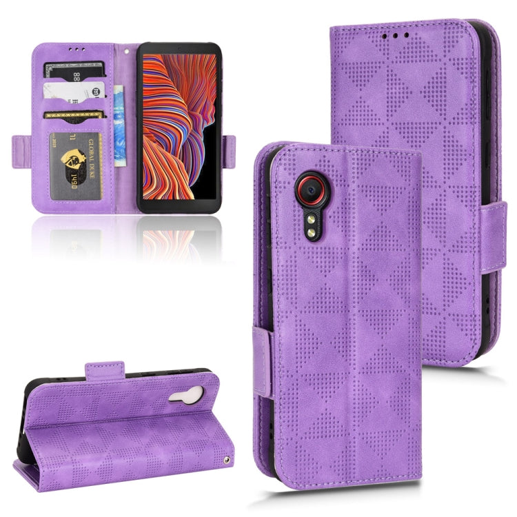 For Samsung Galaxy Xcover 5 Symmetrical Triangle Leather Phone Case