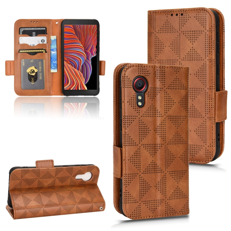 For Samsung Galaxy Xcover 5 Symmetrical Triangle Leather Phone Case