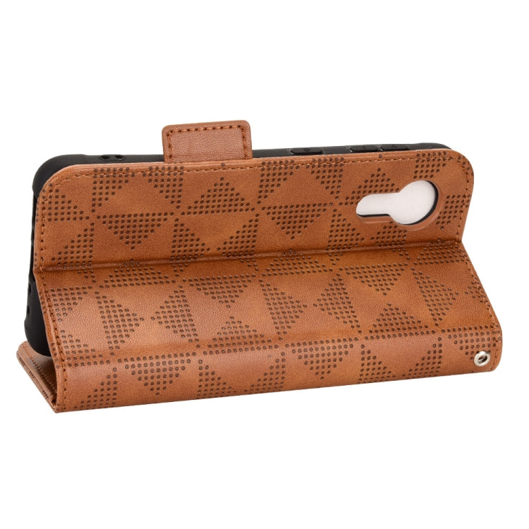 For Samsung Galaxy Xcover 5 Symmetrical Triangle Leather Phone Case