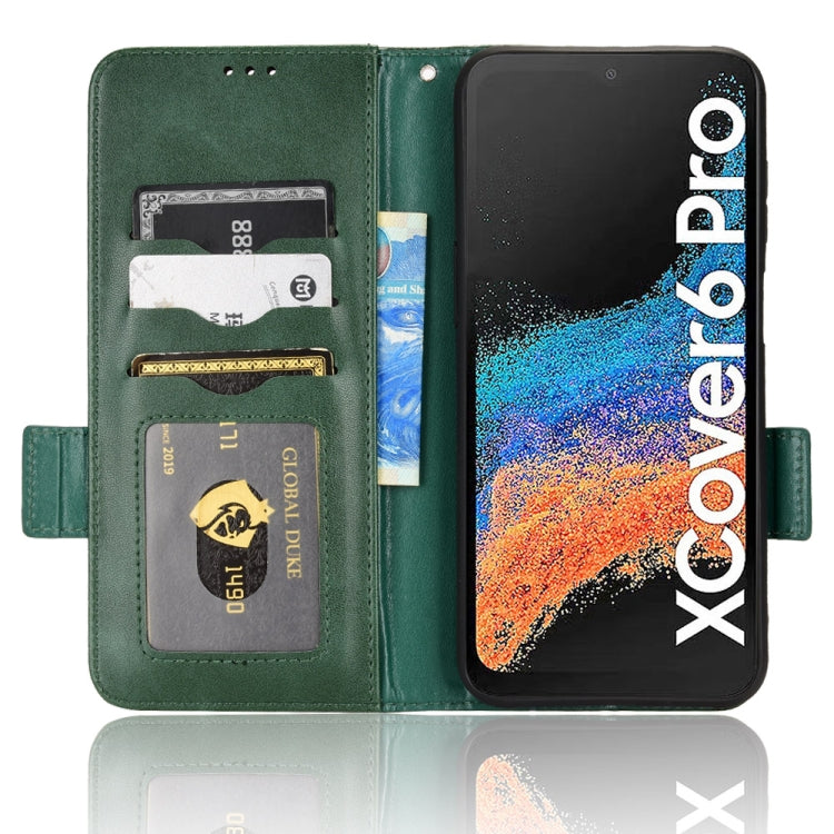 For Samsung Galaxy Xcover 6 Pro Symmetrical Triangle Leather Phone Case