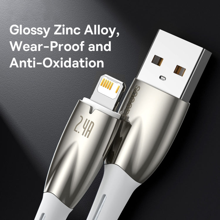 Baseus Glimmer Series 2.4A USB to 8 Pin Fast Charging Data Cable, Length:1m(White)
