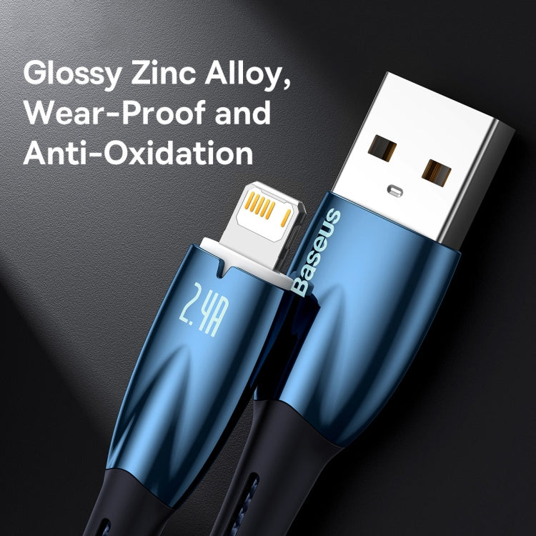 Baseus Glimmer Series 2.4A USB to 8 Pin Fast Charging Data Cable, Length:2m(Blue)