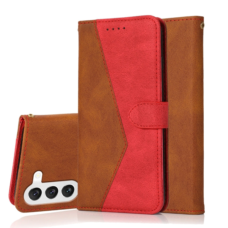 For Samsung Galaxy S23+ 5G Dual-color Stitching Leather Phone Case