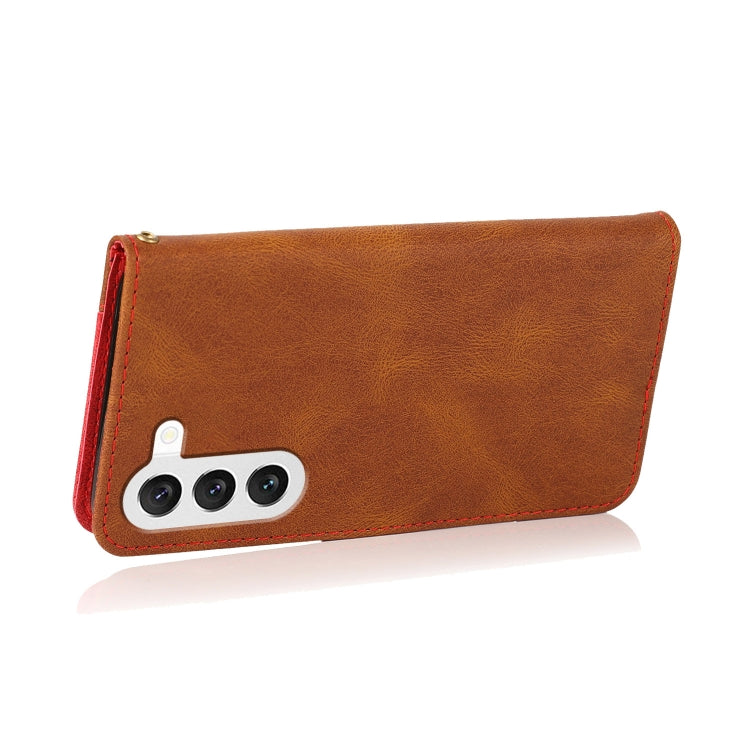For Samsung Galaxy S23+ 5G Dual-color Stitching Leather Phone Case