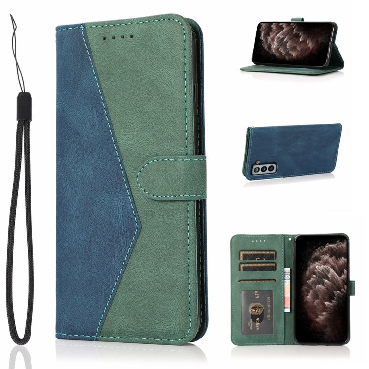 For Samsung Galaxy S21 5G Dual-color Stitching Leather Phone Case