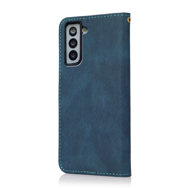For Samsung Galaxy S21 5G Dual-color Stitching Leather Phone Case