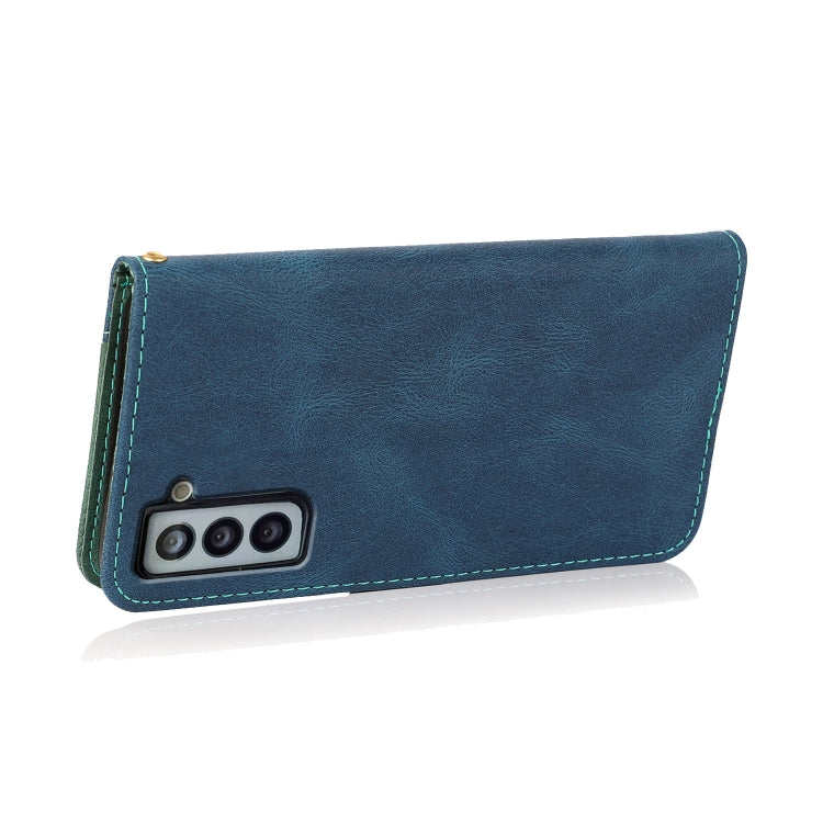 For Samsung Galaxy S21 5G Dual-color Stitching Leather Phone Case