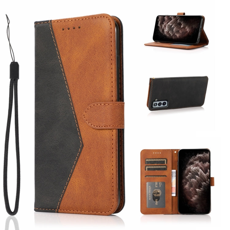 For Samsung Galaxy S21 5G Dual-color Stitching Leather Phone Case