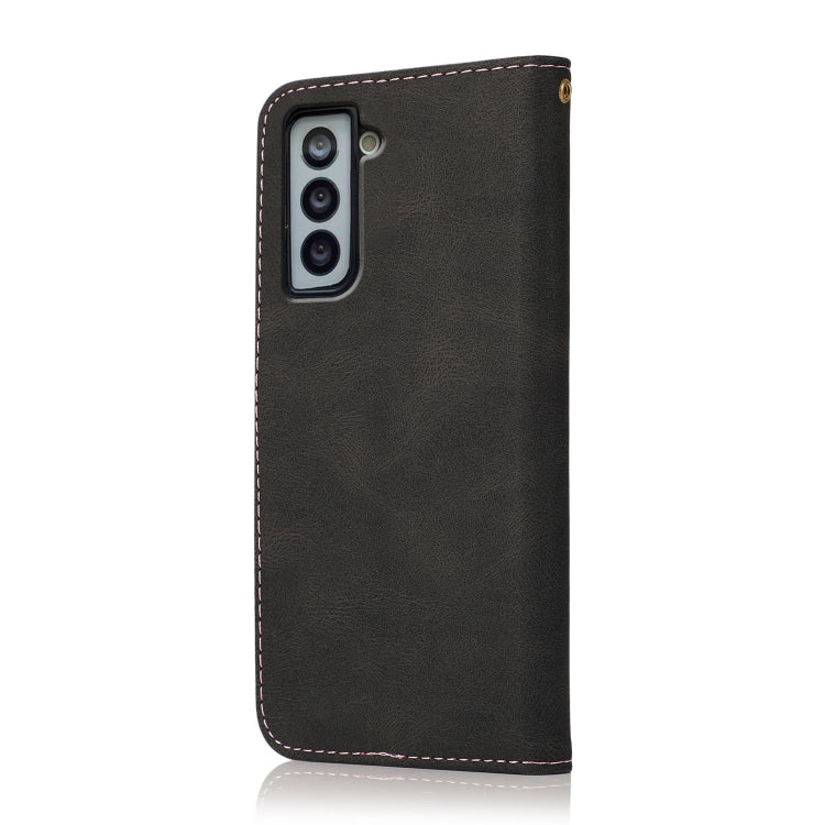 For Samsung Galaxy S21 5G Dual-color Stitching Leather Phone Case