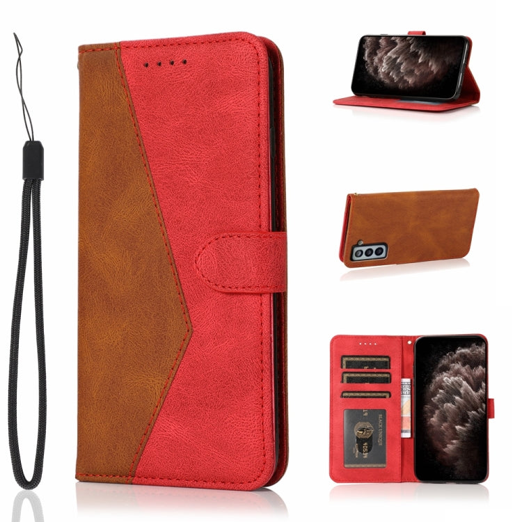 For Samsung Galaxy S21 5G Dual-color Stitching Leather Phone Case