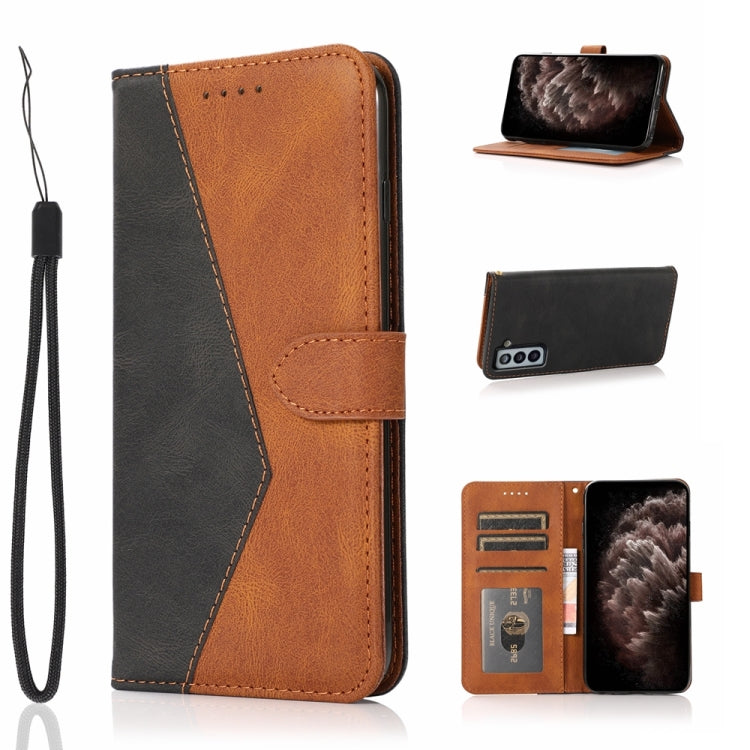 For Samsung Galaxy S21+ 5G Dual-color Stitching Leather Phone Case