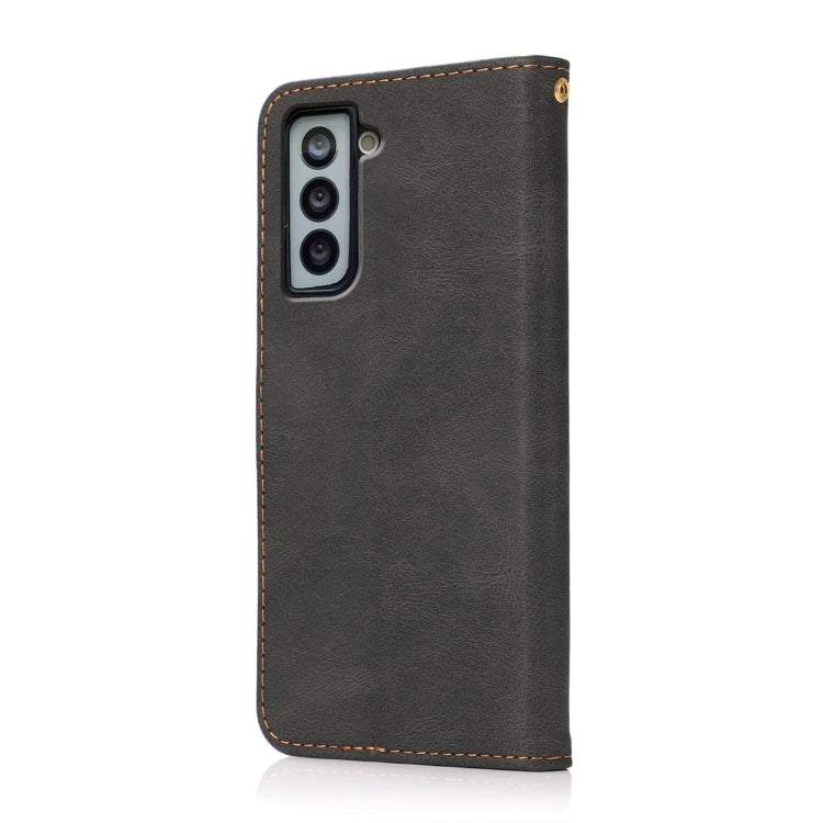 For Samsung Galaxy S21+ 5G Dual-color Stitching Leather Phone Case