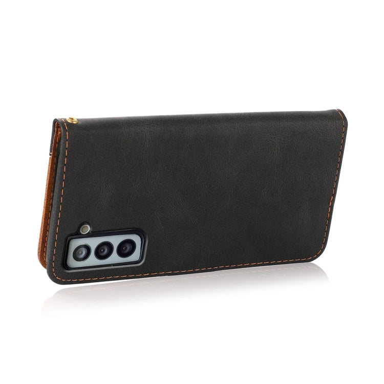 For Samsung Galaxy S21+ 5G Dual-color Stitching Leather Phone Case
