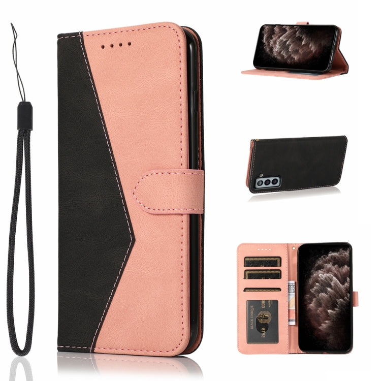 For Samsung Galaxy S21+ 5G Dual-color Stitching Leather Phone Case