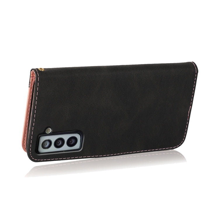 For Samsung Galaxy S21+ 5G Dual-color Stitching Leather Phone Case