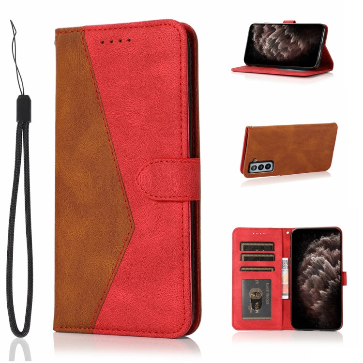 For Samsung Galaxy S21+ 5G Dual-color Stitching Leather Phone Case