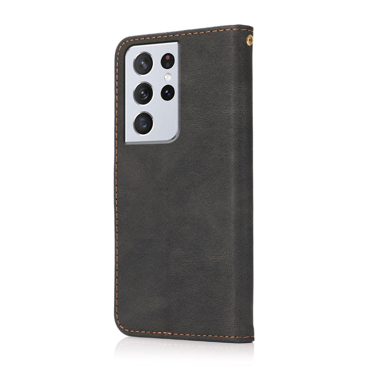 For Samsung Galaxy S21 Ultra 5G Dual-color Stitching Leather Phone Case