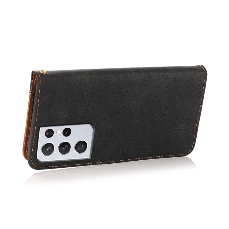 For Samsung Galaxy S21 Ultra 5G Dual-color Stitching Leather Phone Case