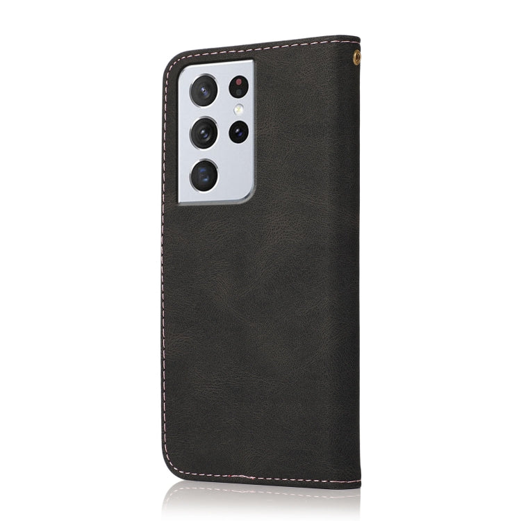 For Samsung Galaxy S21 Ultra 5G Dual-color Stitching Leather Phone Case