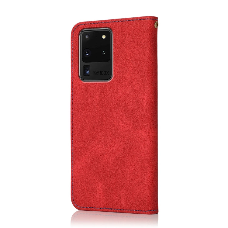 For Samsung Galaxy S20 Ultra Dual-color Stitching Leather Phone Case