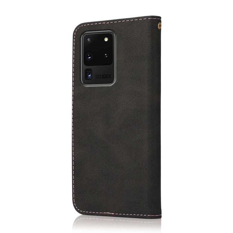 For Samsung Galaxy S20 Ultra Dual-color Stitching Leather Phone Case