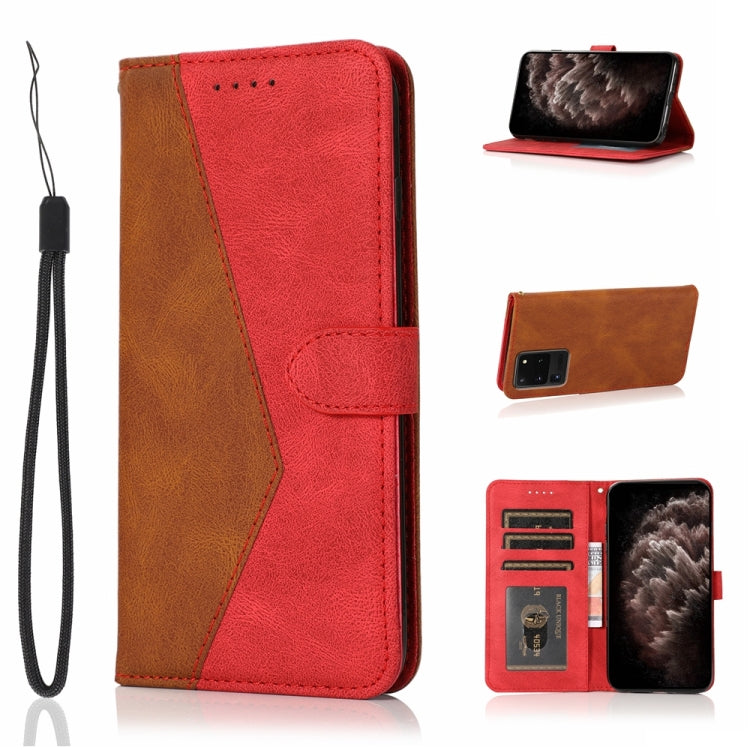 For Samsung Galaxy S20 Ultra Dual-color Stitching Leather Phone Case