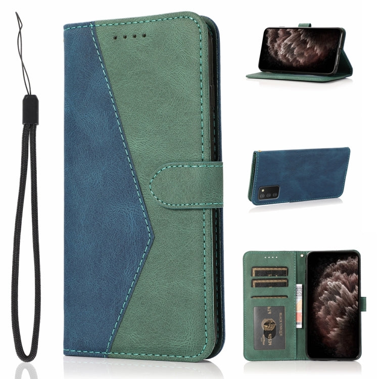 For Samsung Galaxy A02s EU / M02s Dual-color Stitching Leather Phone Case