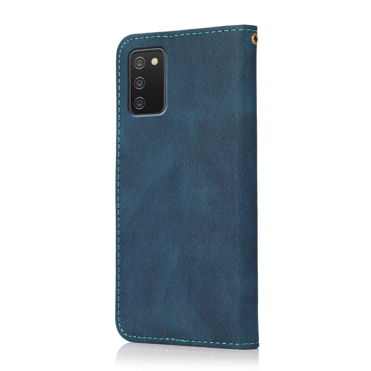 For Samsung Galaxy A02s EU / M02s Dual-color Stitching Leather Phone Case