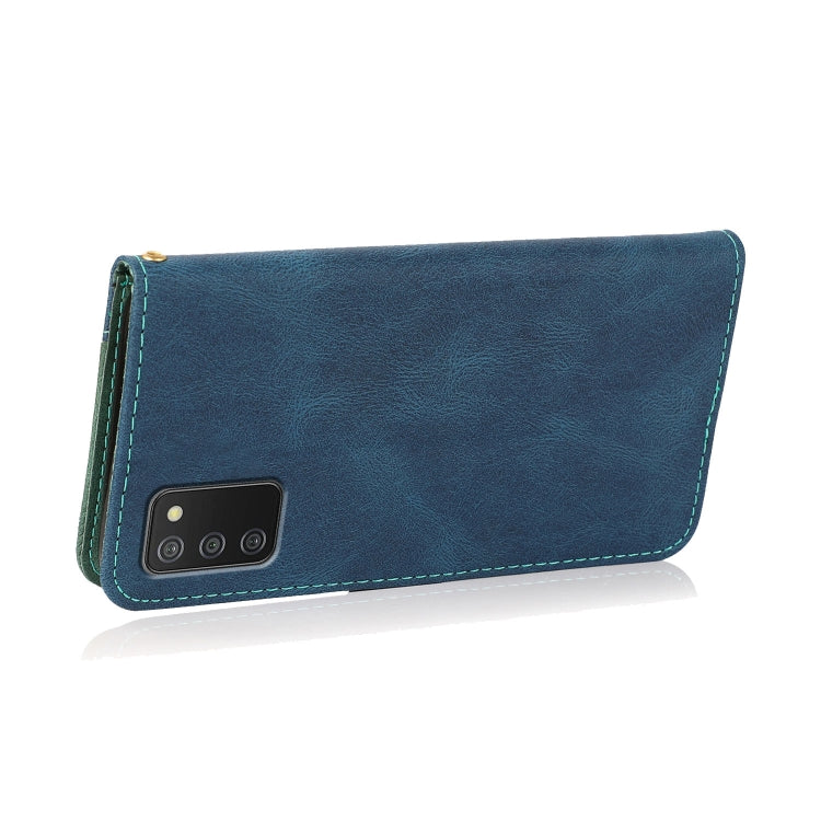 For Samsung Galaxy A02s EU / M02s Dual-color Stitching Leather Phone Case