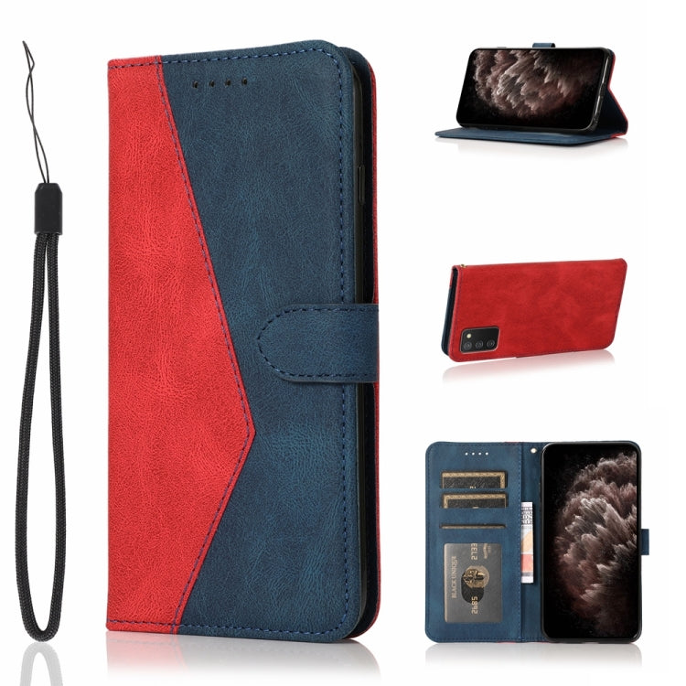 For Samsung Galaxy A02s EU / M02s Dual-color Stitching Leather Phone Case