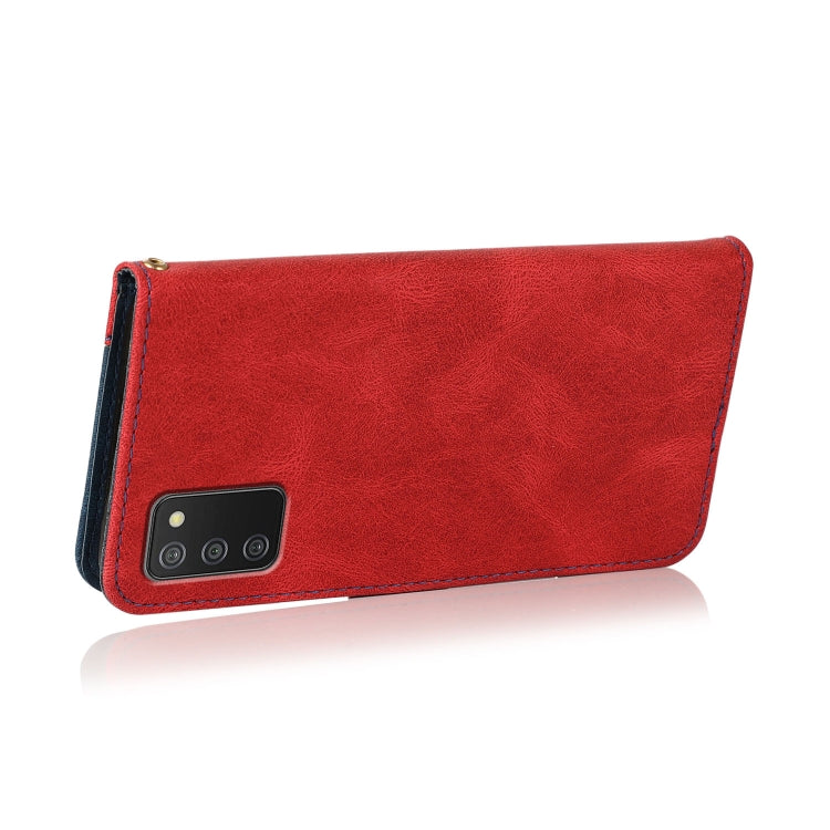 For Samsung Galaxy A02s EU / M02s Dual-color Stitching Leather Phone Case